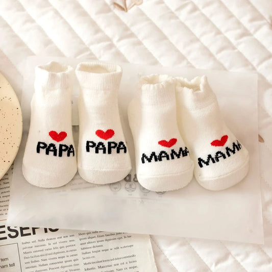 Baby-Socken-Set „❤️ Mama & Papa“